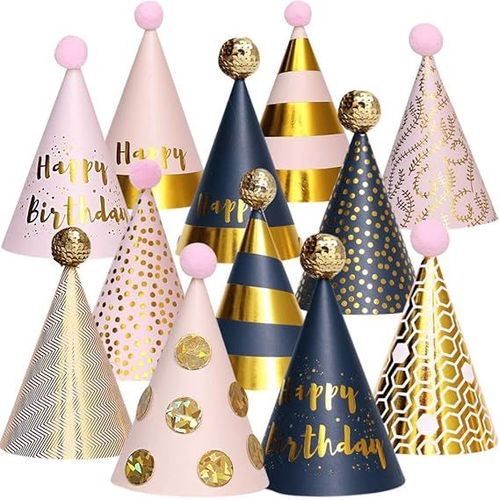 Chapeaux De F¿ºte D'anniversaire - Ensemble De 12 Chapeaux De F¿ºte Amusants Dor¿¿S Happy Birth