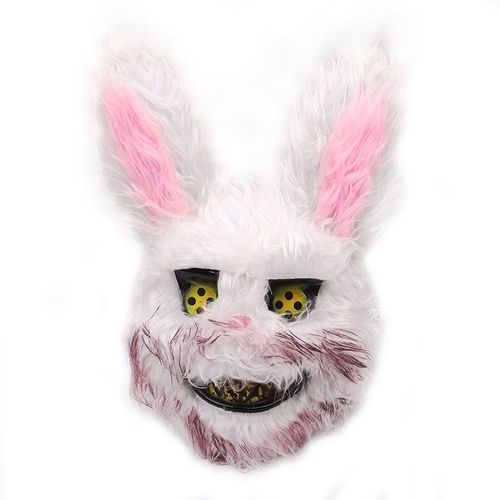 Masque effrayant d'Halloween, masque d'ours, lapin, t¿ºte en peluche sanglante, accessoires de costume de cosplay, f¿ºte d'Halloween, rouge, marron, noir