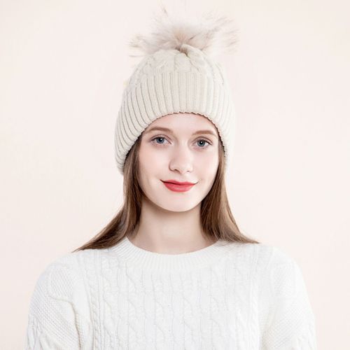 Casquette Boule En Laine Torsad¿¿E Tricot¿¿E Pour Femmes Europ¿¿Ennes Et Am¿¿Ricaines