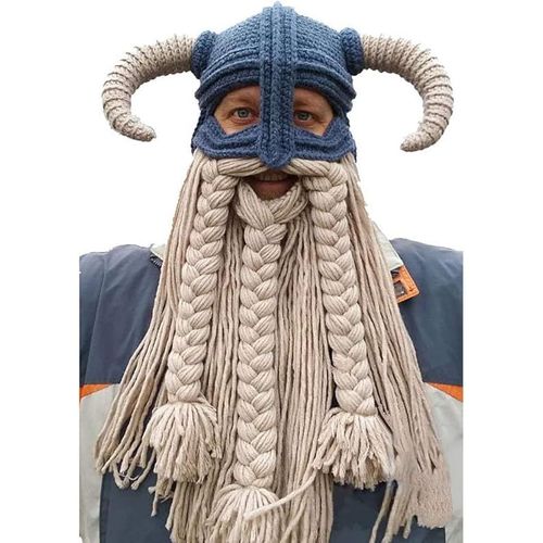 Bonnet Viking En Tricot Pour Adulte, Barbe, Corne De Barbare, Crochet Fait Main