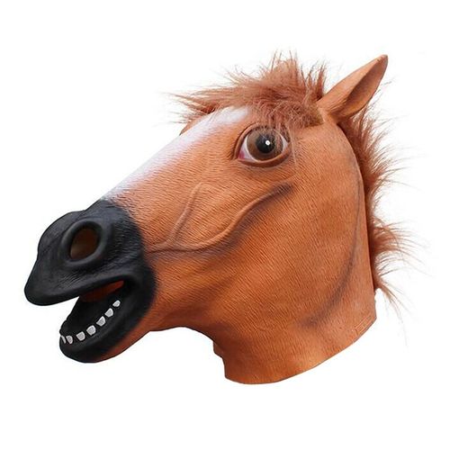 Masque De Cheval Pour Adultes, D¿¿Guisement De F¿ºte, Masque De T¿ºte De Cheval Pour Hommes, Fournitures De F¿ºte D'halloween, Masque De T¿ºte De Cheval Animal (Marron)