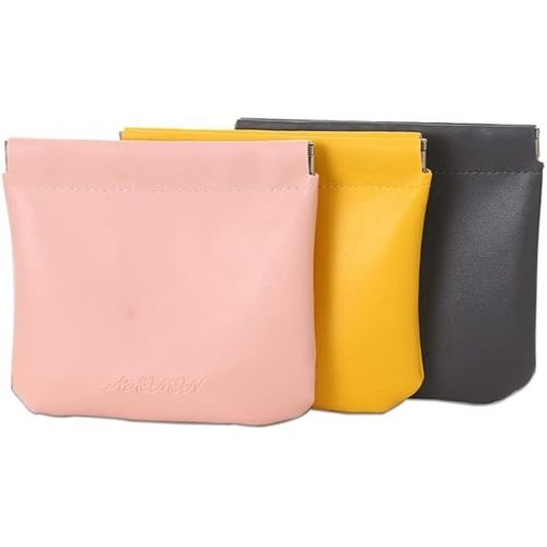 Lot De 3 Mini Porte-Monnaie En Cuir Pour Femme, Porte-Monnaie Et Porte-Cartes (3 Couleurs, 11,9 X 11,4 Cm)