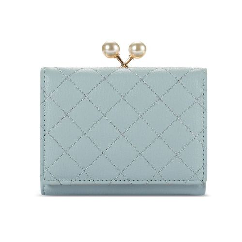 Petit Porte-Monnaie Brod¿¿ Bleu ¿¿ Clip En Perles Pour Femme