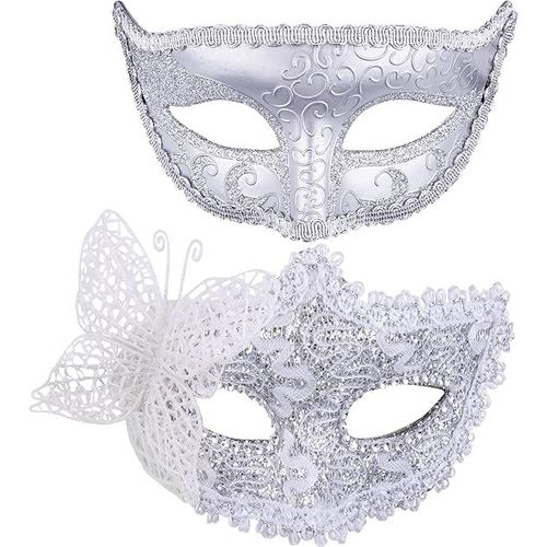 Lot De 2 Masques V¿¿Nitiens Pour Couple, Masques De Mascarade En Dentelle Pour Femmes