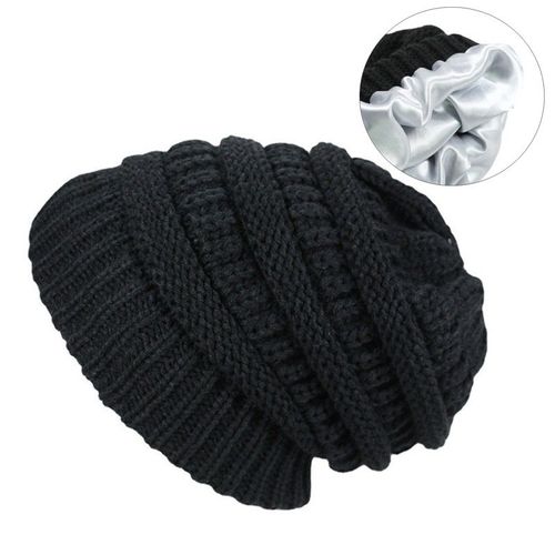 Bonnet En Laine Tricot¿¿E Bonnet Pull Pour Plus De Chaleur - Noir