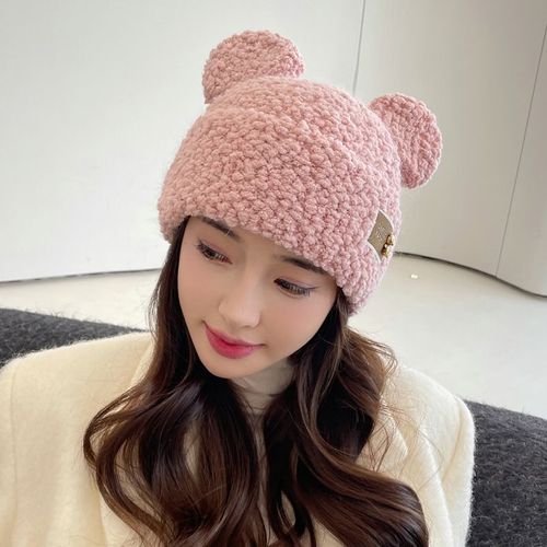 Bonnet En Fourrure D'agneau Pour Enfants, Pull Chaud Pour L'automne Et L'hiver