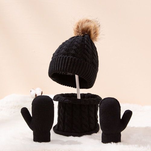 Bonnet Et ¿¿Charpe Chauds Pour Enfants En Laine Monochrome Frite Torsad¿¿E