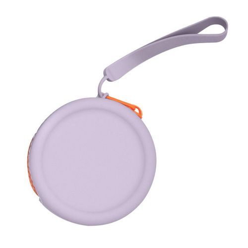 Petit porte-monnaie circulaire en silicone violet?: petit porte-monnaie pour ¿¿couteurs, porte-monnaie, joli sac ¿¿tanche pour cable de donn¿¿es