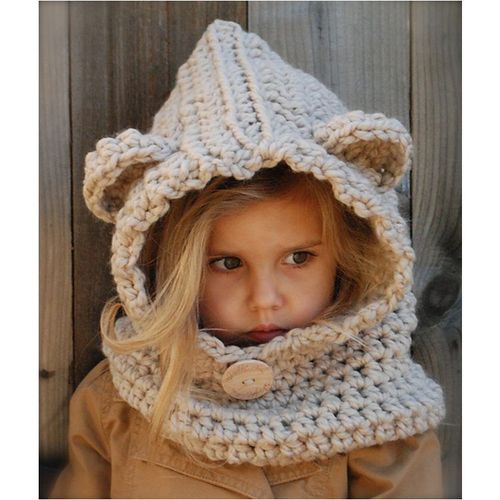 Bonnet Tricot¿¿ Europ¿¿En Et Am¿¿Ricain, Prot¿¿Ge-Oreilles En Laine Avec Ours De Dessin Anim¿¿