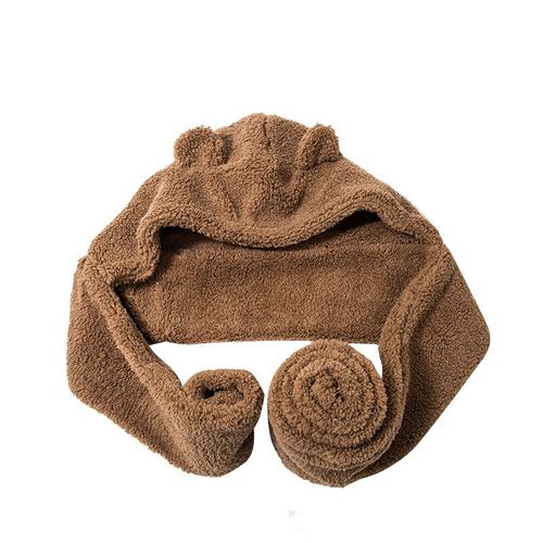 Bonnet Et ¿¿Charpe ¿¿ Oreilles D'ours Pour Femme, Tout-En-Un, Mignon Et Double
