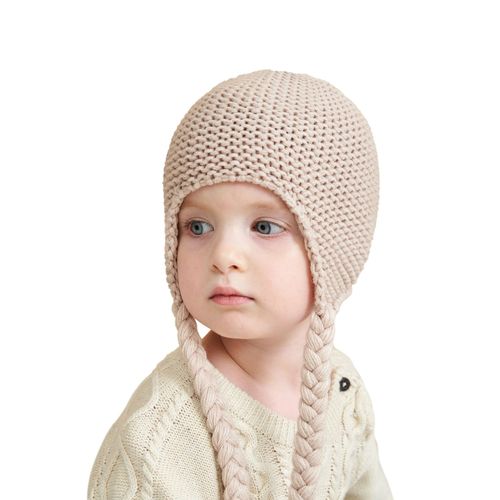 Bonnet En Fourrure Tricot¿¿E Pour B¿¿B¿¿, Tresses R¿¿Glables, Prot¿¿Ge-Oreilles Plus