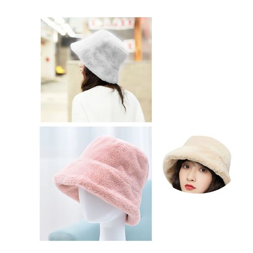 Lot De 2 Chapeaux De P¿ºcheur Pour Femme, Automne Et Hiver, Bonnet De Bassin En Peluche Ko
