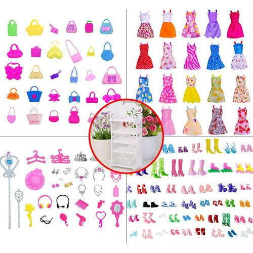 131 pi¿¿ces d'accessoires pour poup¿¿e Barbie de 30 cm, robe ¿¿ langer