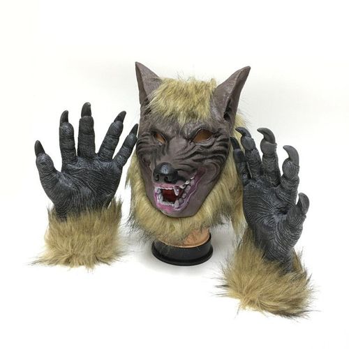 Horreur Diable Bal T¿¿Te Compl¿¿Te Halloween Masque Loup Gants Cosplay W