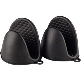 Manique de four en silicone ¿¿pais ¿C Mini manique r¿¿sistante ¿¿ la chaleur ¿C Cuisson, barbecue ¿C Noir