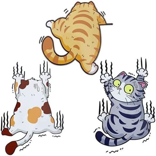 Lot De 3 Autocollants Chat Pour Voiture, Autocollants Kawaii, Autocollants Humoristiques, Autocollants Chat ¿¿ Gratter, Adapt¿¿S Aux Voitures Et Camions