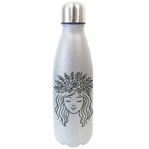Bouteille Argentée À Paillettes Isotherme Luna