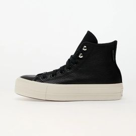 Chaussures Baskets Converse Chuck Taylor All Star Lift Platform Water Repellent Leather Black/ Black/ Egret Eur