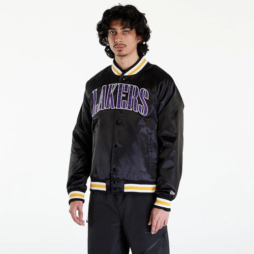 Veste New Era La Lakers Nba Applique Satin Bomber Jacket Unisex Black/ True Purple M