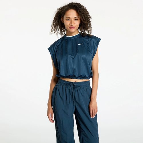 T-Shirt Nike Sportswear Collection Women's Dri-Fit Jacquard Short-Sleeve Jersey Top Armory Navy/ Armory Navy/ White M