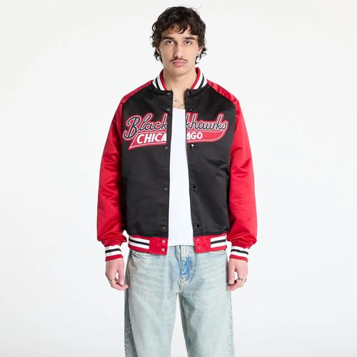 Veste Mitchell & Ness Nhl Double Clutch Lw Satin Vintage Logo Blackhawks Jacket Black/ Scarlet Xl