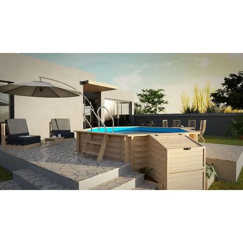 Piscine en bois Mangue - Hexagonale - 4m