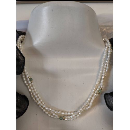 Collier Perle Véritable3 Frangés Mme