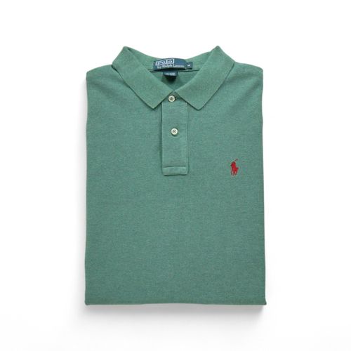 Reconditionné - Polo Manches Longues Homme Vert - Taille M - Homme - Vert