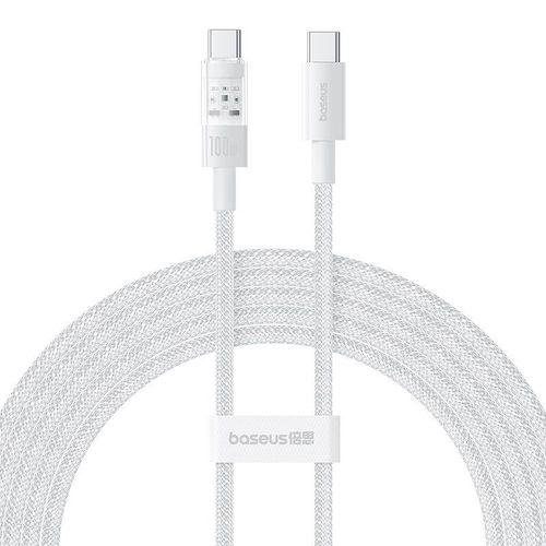 Câble USB-C vers Type-C, Charge Super Rapide 100W, 2m - Baseus Gem (P1037373000211-01) - Blanc Lune