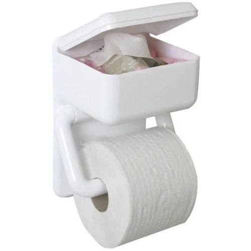 Porte-rouleau de papier toilette duo, avec boîte de lingettes humides