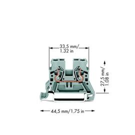 Borne de passage - WAGO - 870-901 - Ressort de traction 5mm - Couleur Gris - Pack de 100