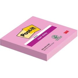 Bloc-Notes Adhésif - Post-It - Super Sticky Notes - 76 X 76 Mm - Lot De 6 - Rose Tropical