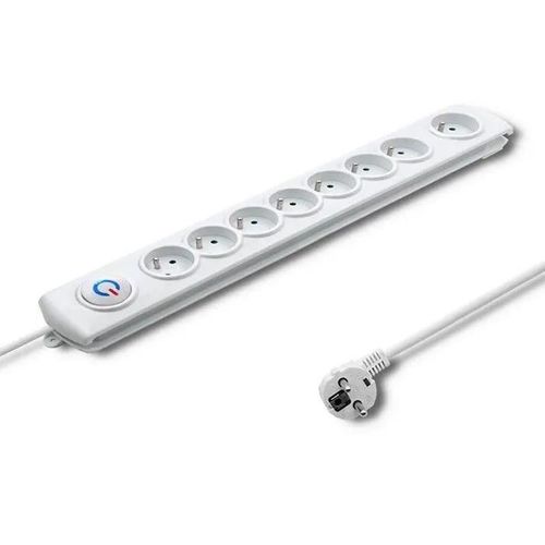 Qoltec 8 prises 1,5m blanc - 50293