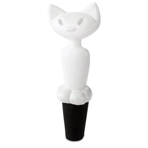 Bouchon De Bouteille - Koziol - Miaou - Couleur Noire - Polyester - Dimensions 45x23x23 Cm