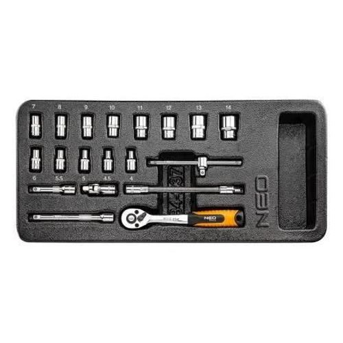 Insert cliquet et douilles 1-4' NEO TOOLS 84-237 19 pièces