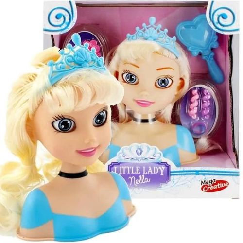 Coiffeuse et tête coiffante poupée Little Lady Nella - Mega Creative - Jouet en plastique - Accessoires inclus