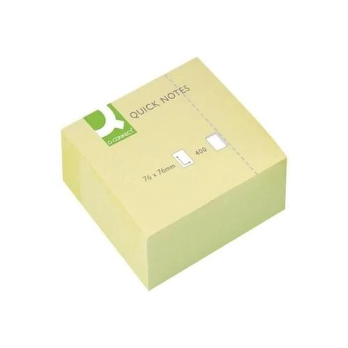 Q-Connect Quick Notes Note Rapide 76 X 76 Mm 400 Feuilles Jaune Uni