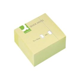 Q-Connect Quick Notes Note Rapide 76 X 76 Mm 400 Feuilles Jaune Uni