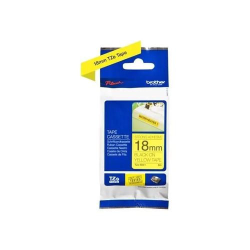 Ruban laminé - Brother - TZeS641 - Adhésif extra fort - Noir sur jaune - 1,8 cm x 7,99 m