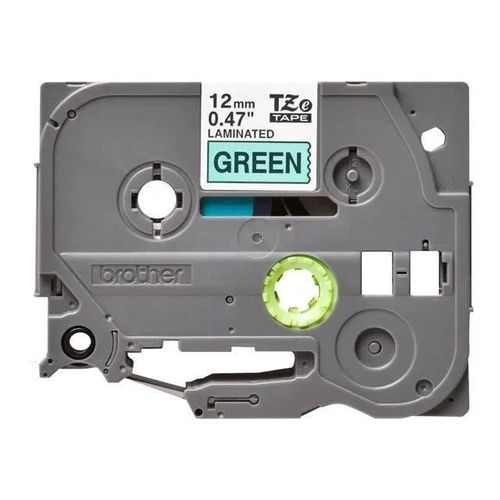 Ruban laminé Brother TZE731 - Noir sur vert 12 mm x 8 m
