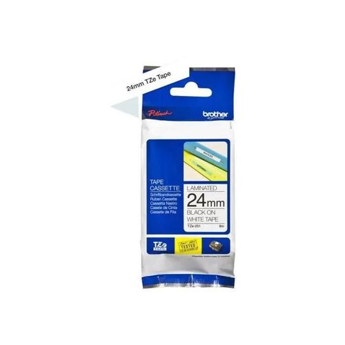 Brother TZe251 Noir sur blanc Rouleau (2,39 cm x 7,99 m) 1 rouleau(x) ruban laminé pour P-Touch PT-3600, D600, D800, E500, E550,¿