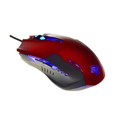 E-blue Auroza G, Droitier, Optique, USB, 3000 DPI, 134 g, Noir, Rouge