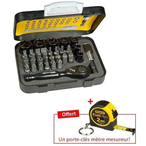 Coffret De Douilles - Stanley - Stht9-13906 - 39 Pièces - Porte-Clés - Noir