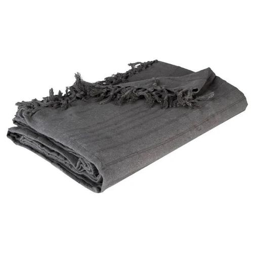Jeté De Lit - Atmosphera - Gris - 160x220 Cm - 100% Coton - Lavable