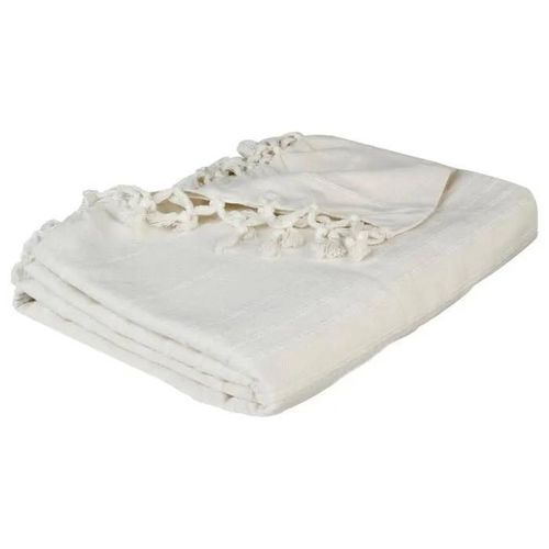 Jeté De Lit - Atmosphera - Ivoire - 160x220 Cm - 100% Coton - 6 Coloris Disponibles
