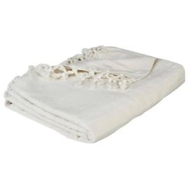 Jeté De Lit - Atmosphera - Ivoire - 160x220 Cm - 100% Coton - 6 Coloris Disponibles