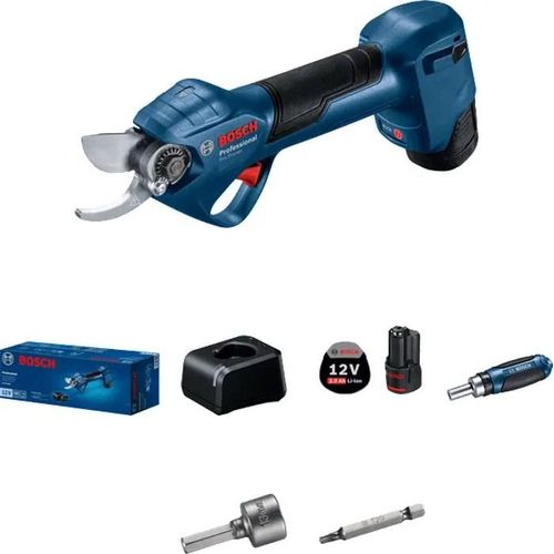 Sécateur - Bosch Pro - Élagueur - Sans fil - 12 V Lithium Ion - Couleur Noir, Bleu