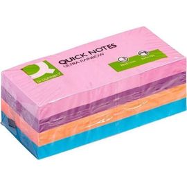 Note Adhesive Q-Connect - Kf02516 - Bloc Autocollant Rainbow, 38 X 51 Mm, 3 X 4 X 100 Cartes, Couleurs Mélangées