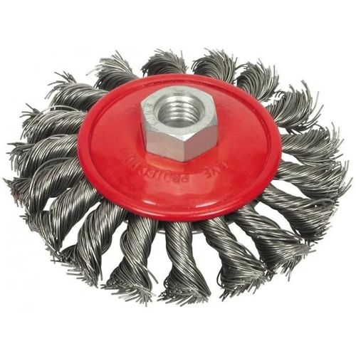 Brosse abrasive a main - brosse metallique Vorel - 06977 - Brosse a disques 100 mm pour meuleuse d'angle