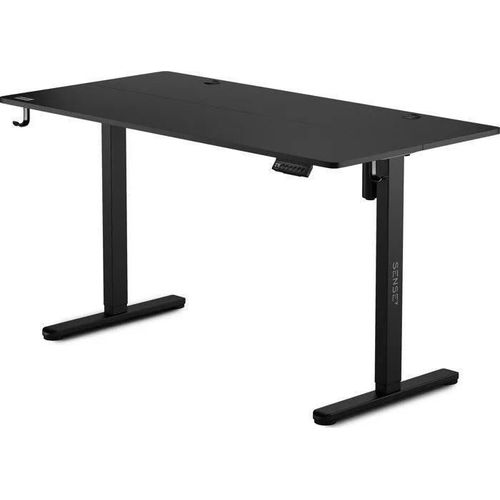 Sense7 Bureau Électrique Nojo 140x70 Cm, Bureau Debout Avec Mémoire, Réglage Silencieux, Bureau De Jeu Avec Crochets, Noir